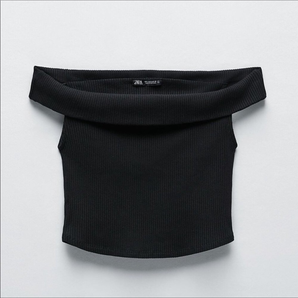 Zara Ribbed Off-The-Shoulder Top - Picture 4 of 10